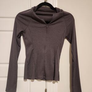 Unk Women's Charcoal Ribbed Hoodie